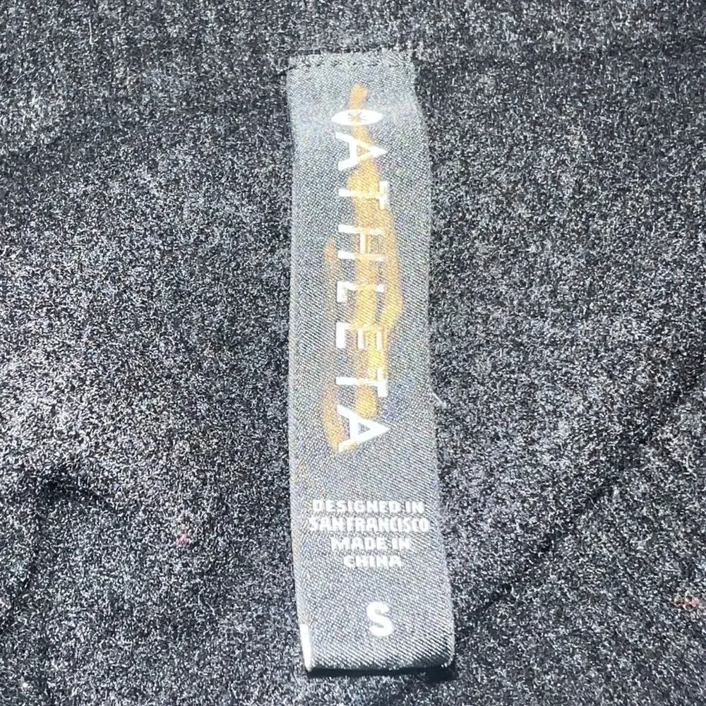 Athleta Black Merino Wool Black Cropped Sweater 3/4 Sleeve Small NWOT